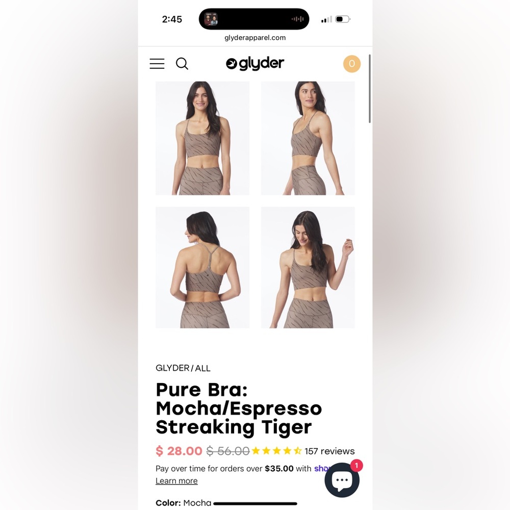 Glyder Tan Patterned Activewear Set
